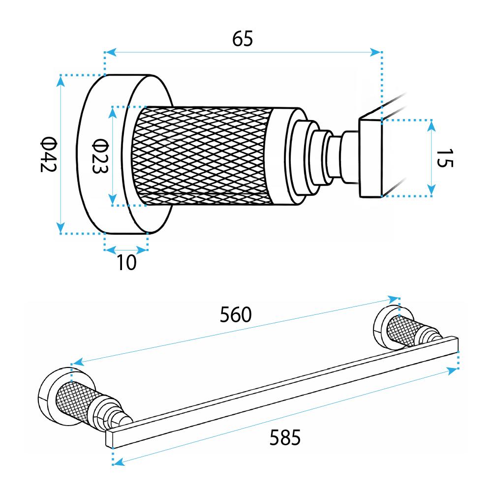 Bathroom hanger 81301 Rivo Brush Gold