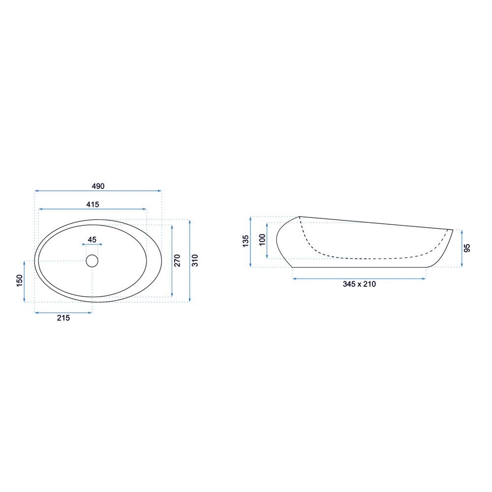 Lavoar pentru blat Rea Roxy A Stone D.Grey Gri