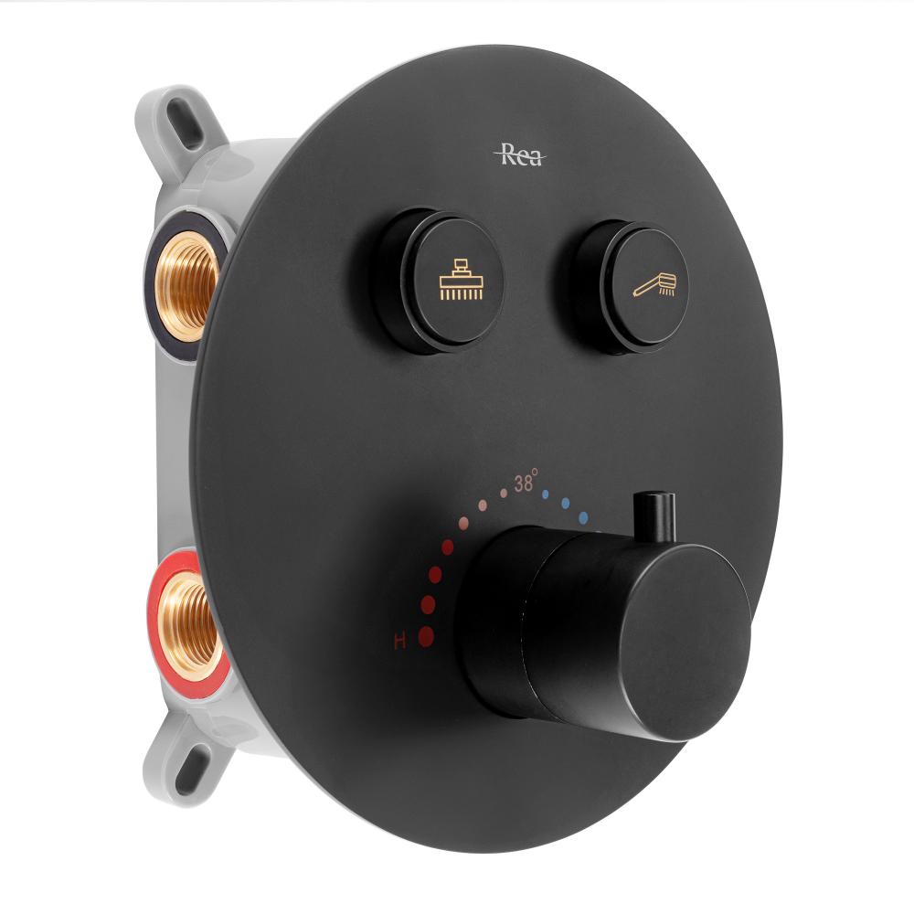 Built-in shower set Rea  LUNGO Black Matt BOX