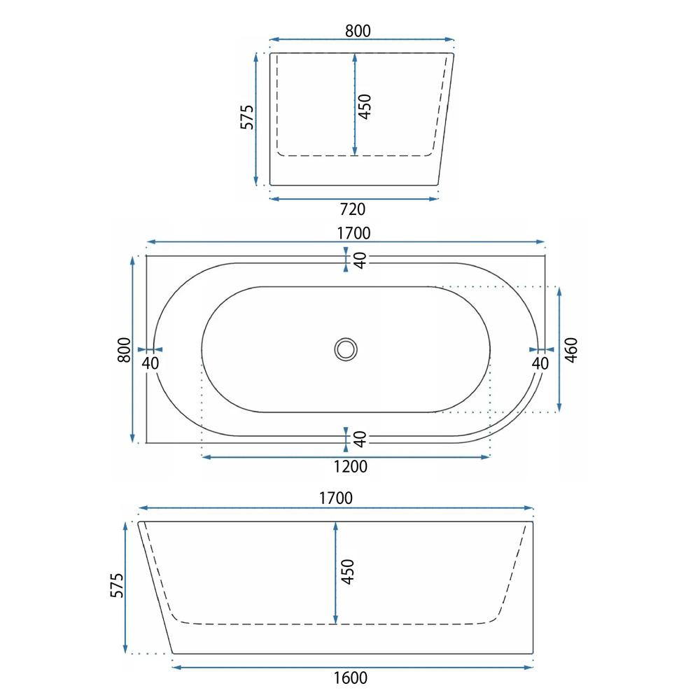 Acryl Eckbadewanne WENUS LEFT 170cm
