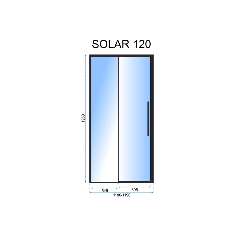Shower doors SOLAR BLACK MAT 120