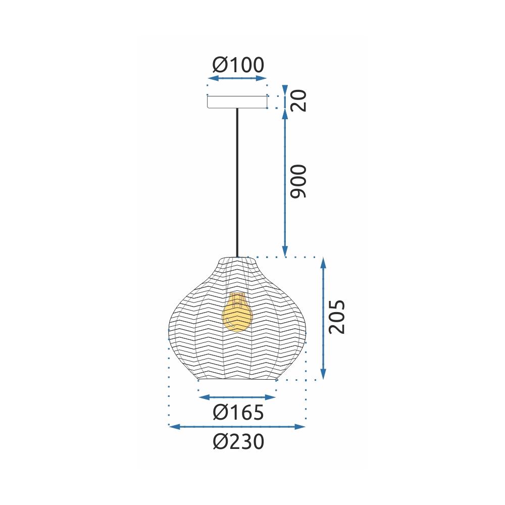 Hängelampe Glas Retro APP893-1CP