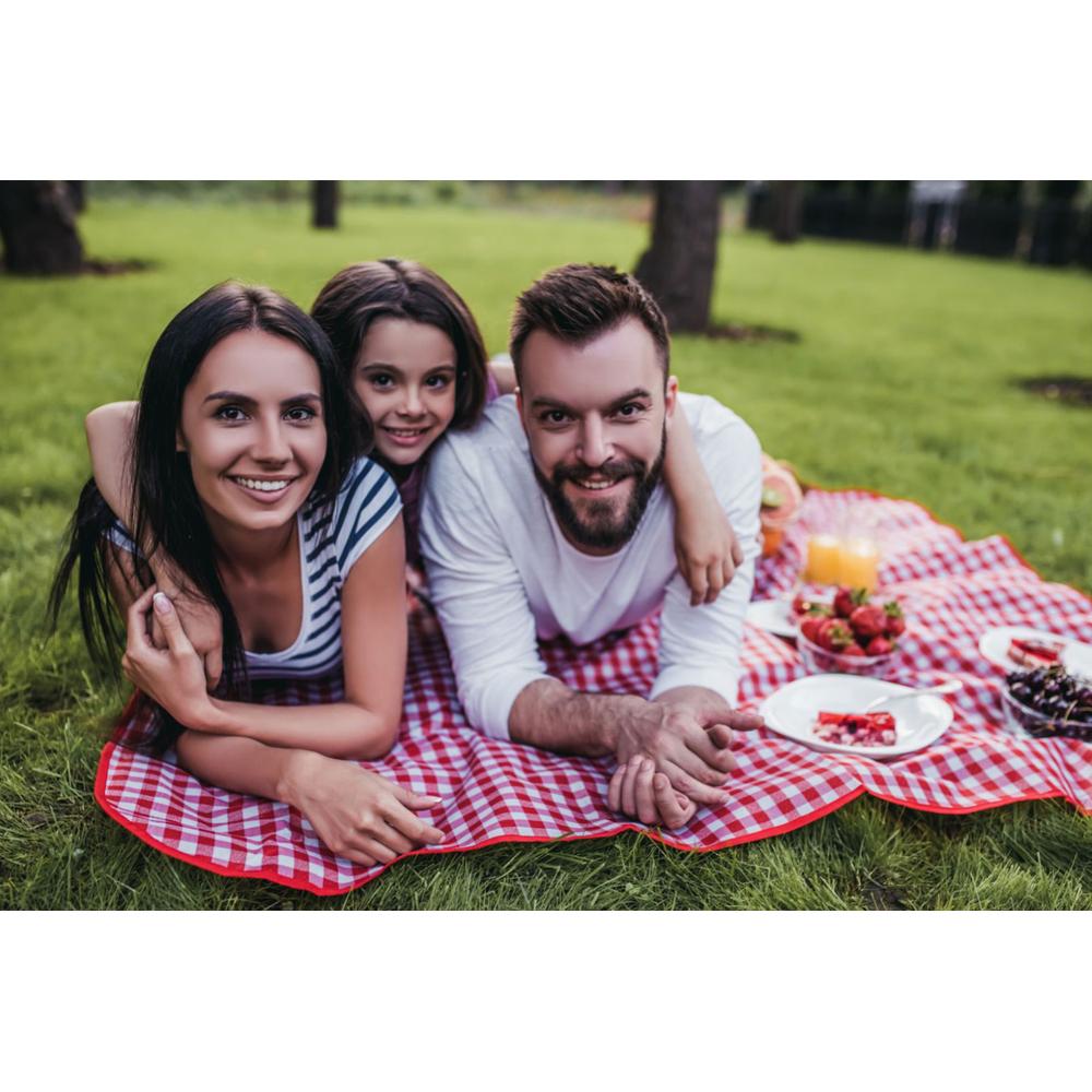 Koc Piknikowy Kratka Niebieski