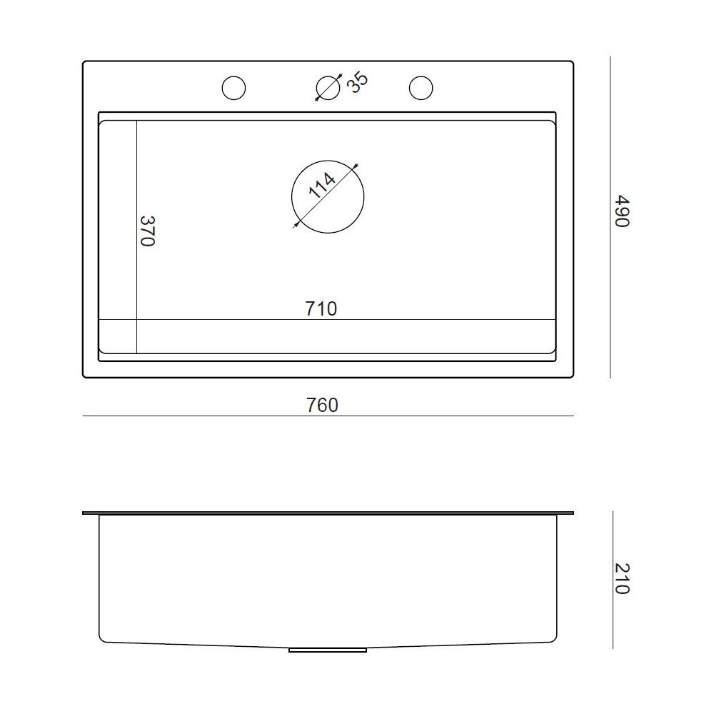 Stainless steel sink BURT 110 WORKSTATION BRUSH NICKEL