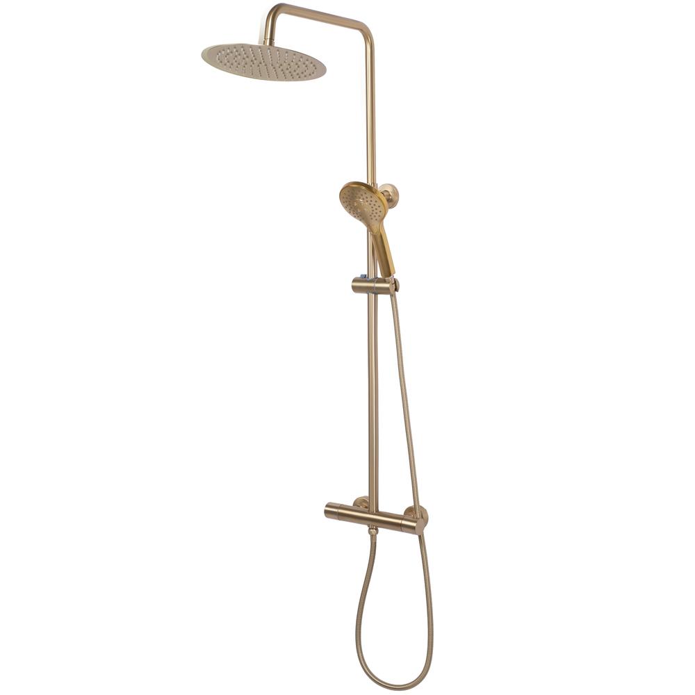 REA VINCENT matēta zelta dušas komplekts ar termostatu