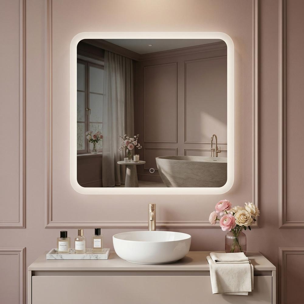 Lustro ścienne LED 70x70cm TOP-2