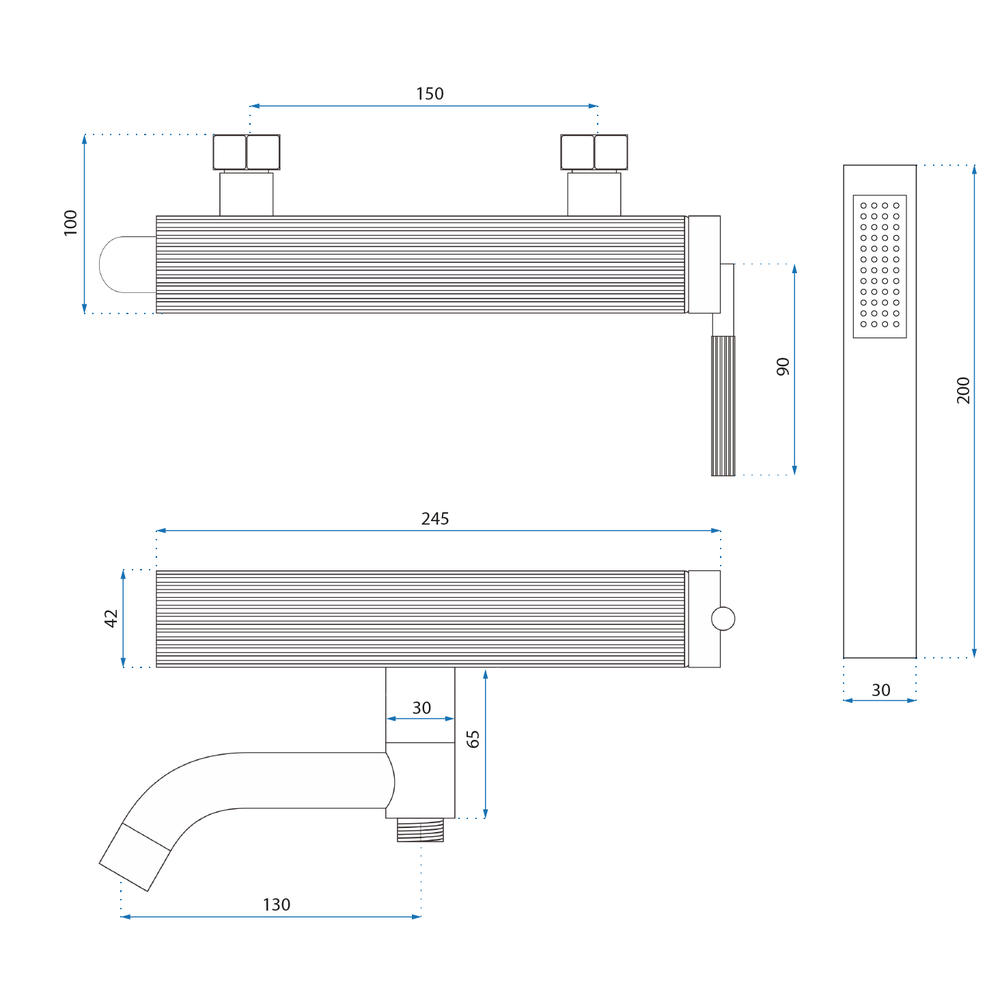 Wannenarmatur REA Argon Gold