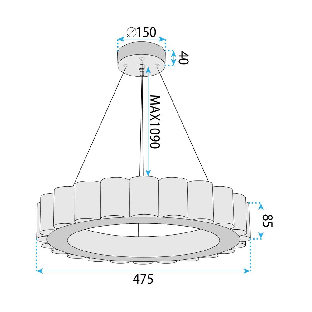 Люстра APP1801-CP 50 cm Brush Gold