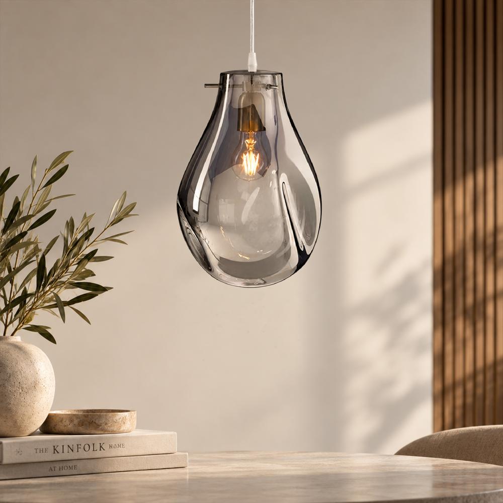 Lampa Sufitowa Wisząca Szklana APP329-1CP SREBRNA