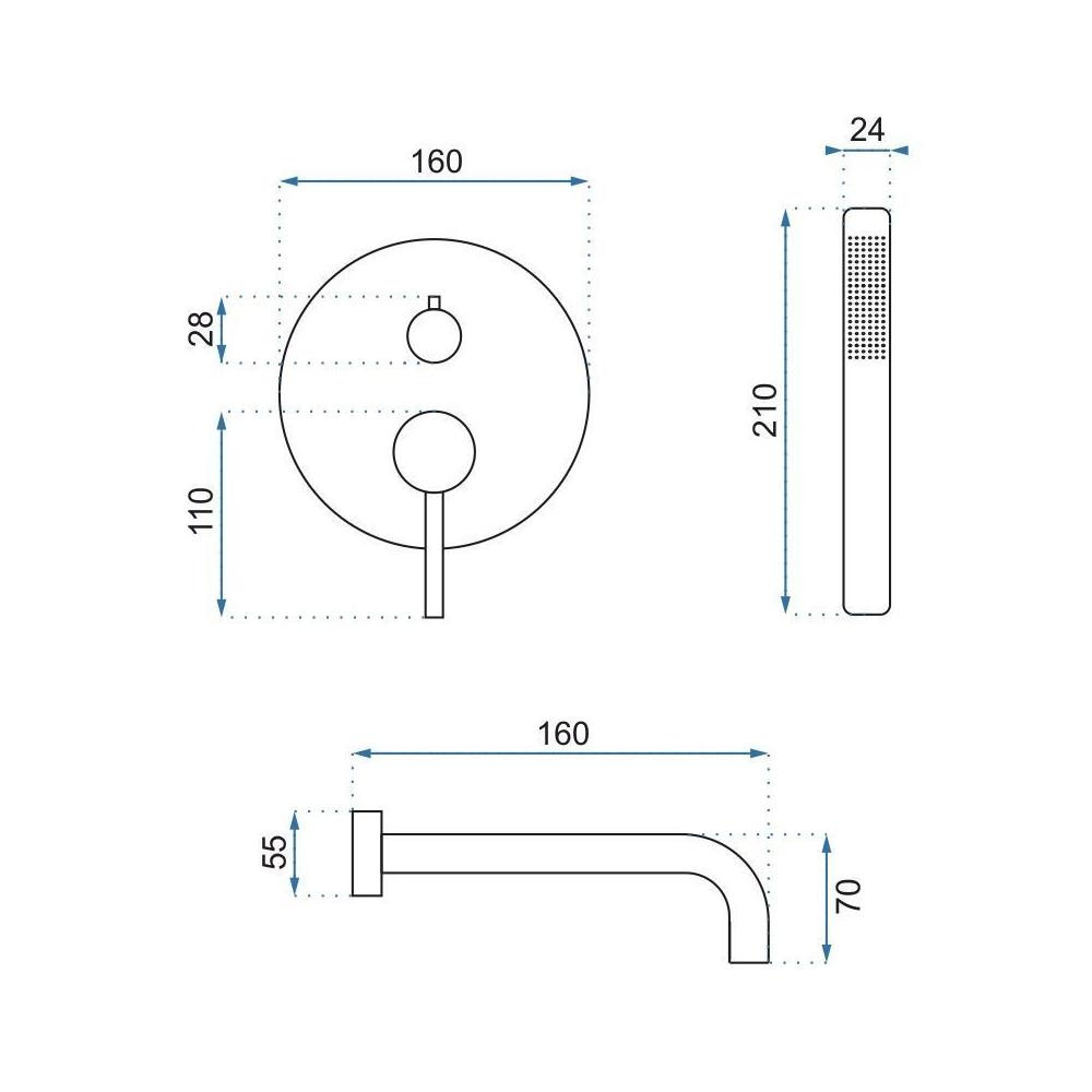 Rea Lungo piilokylpyammehana, Brushed Gold + Box