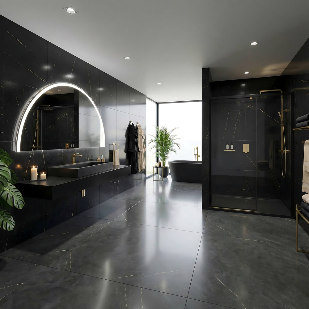 Waschbecken Konglomerat GOYA Black Matt 70CM