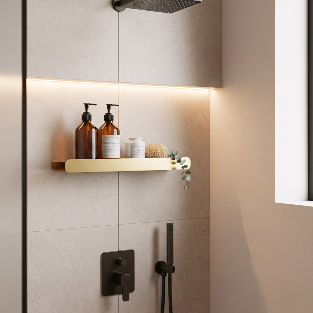 Bathroom shelf SF03 45cm gold brush