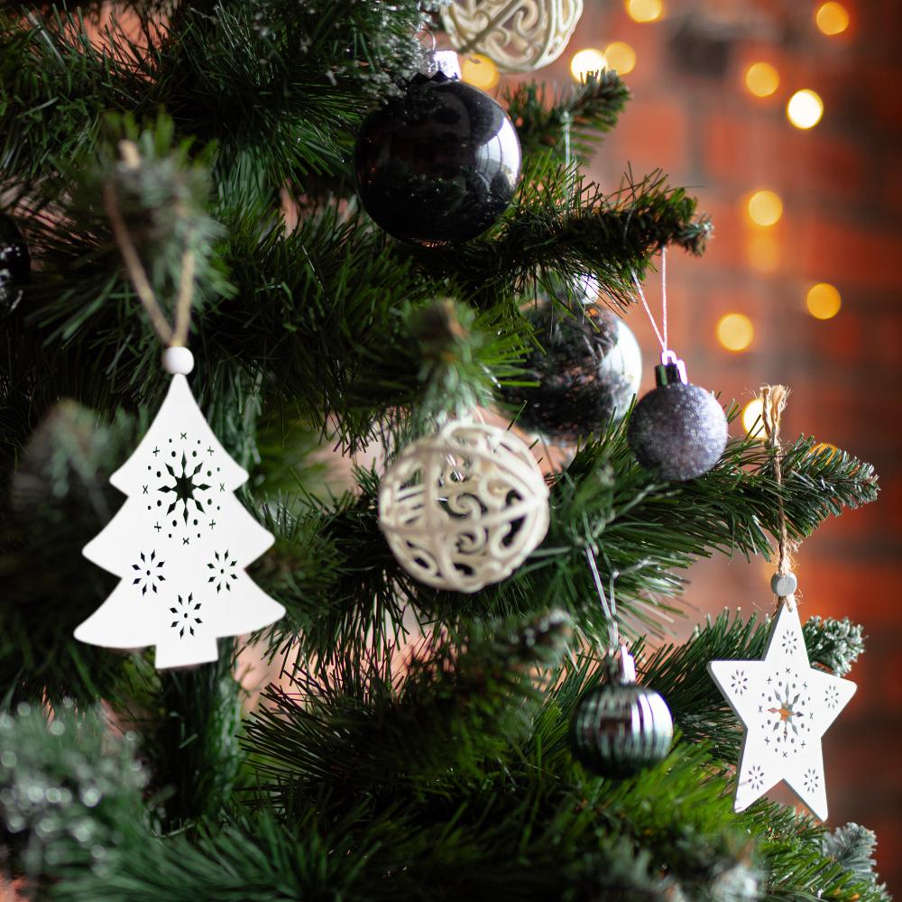 BOMBKI CHOINKOWE SREBRNE 36SZT 311433C