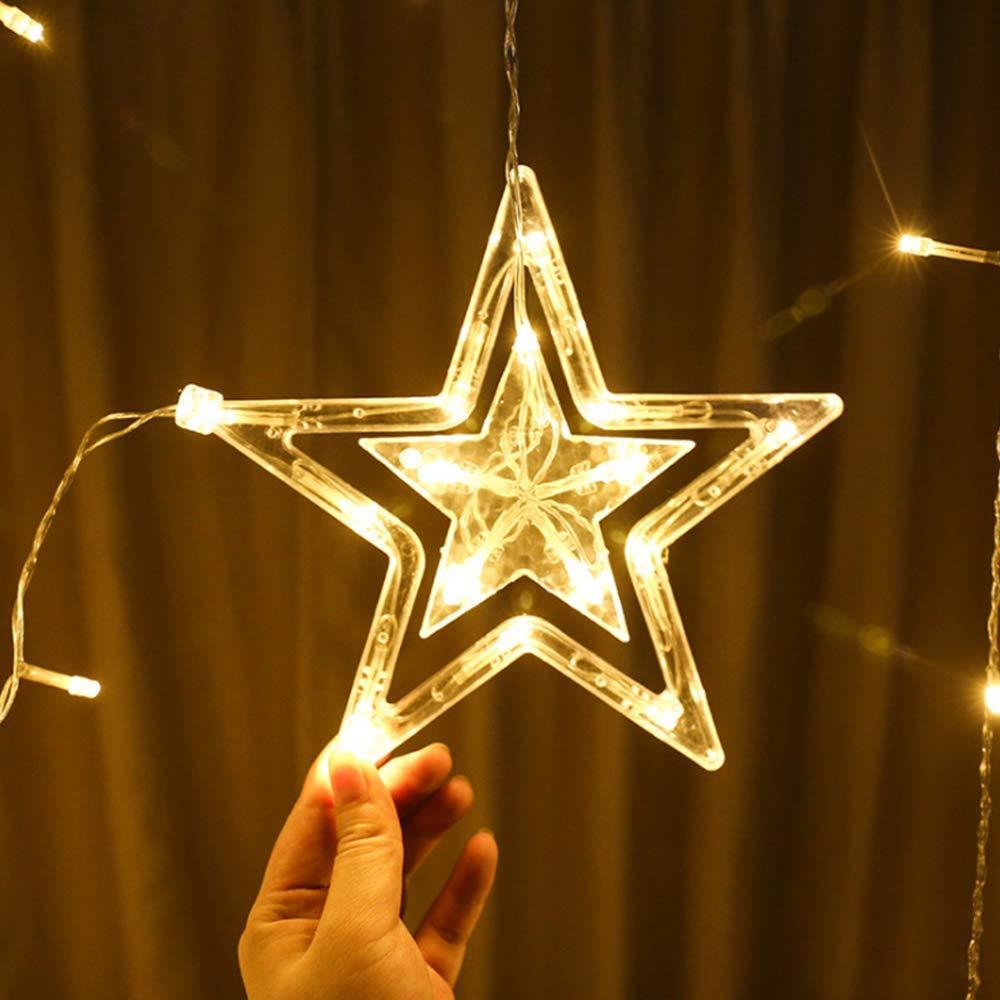 Lampki choinkowe kurtyna LED gwiazdy 2m