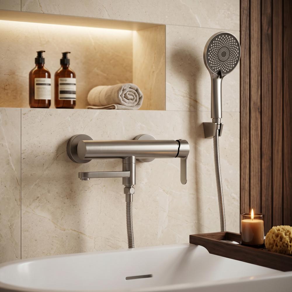 Bath mixer Rea Arcos Brushed Nickel