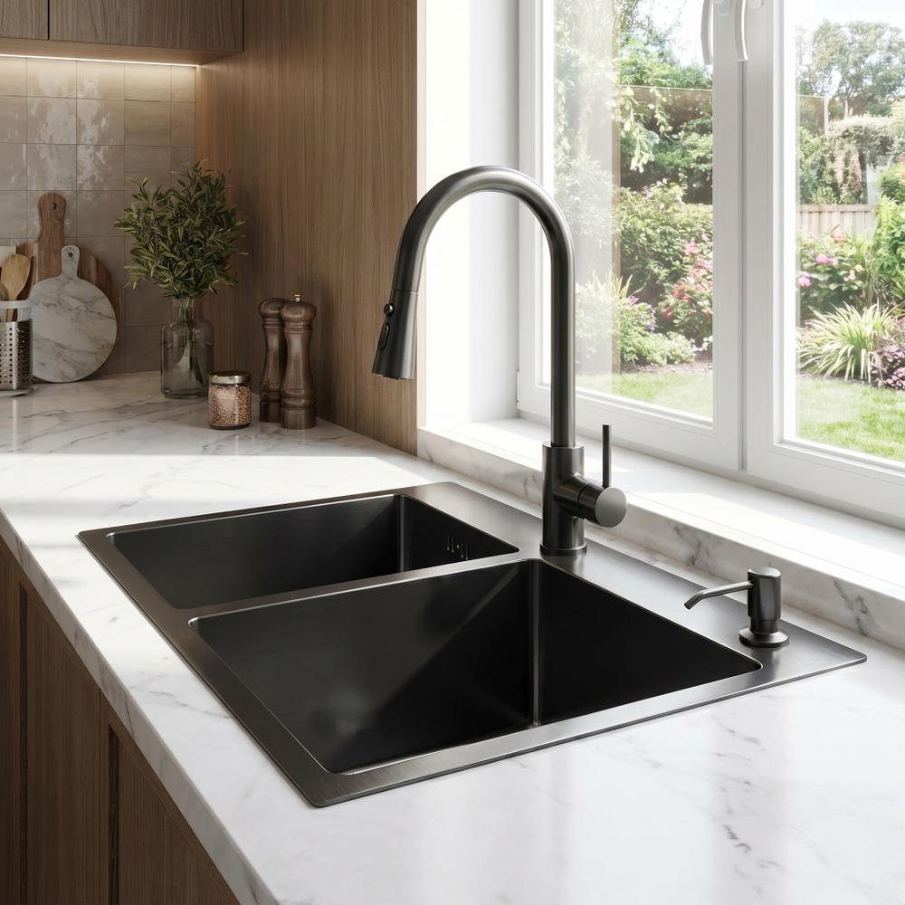 Stalen spoelbak Toby  Black