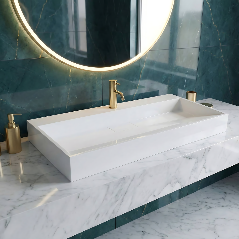 Умивальник конгломератний на стільницю Rea GOYA 100CM