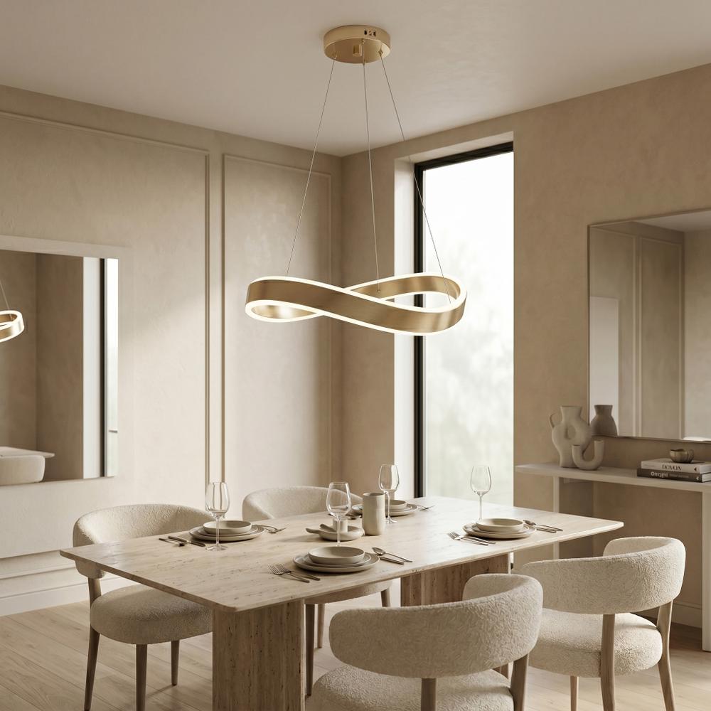 LAMPA SUFITOWA WISZĄCA SWE067-CP 60cm ZŁOTA SZCZOTKOWANA