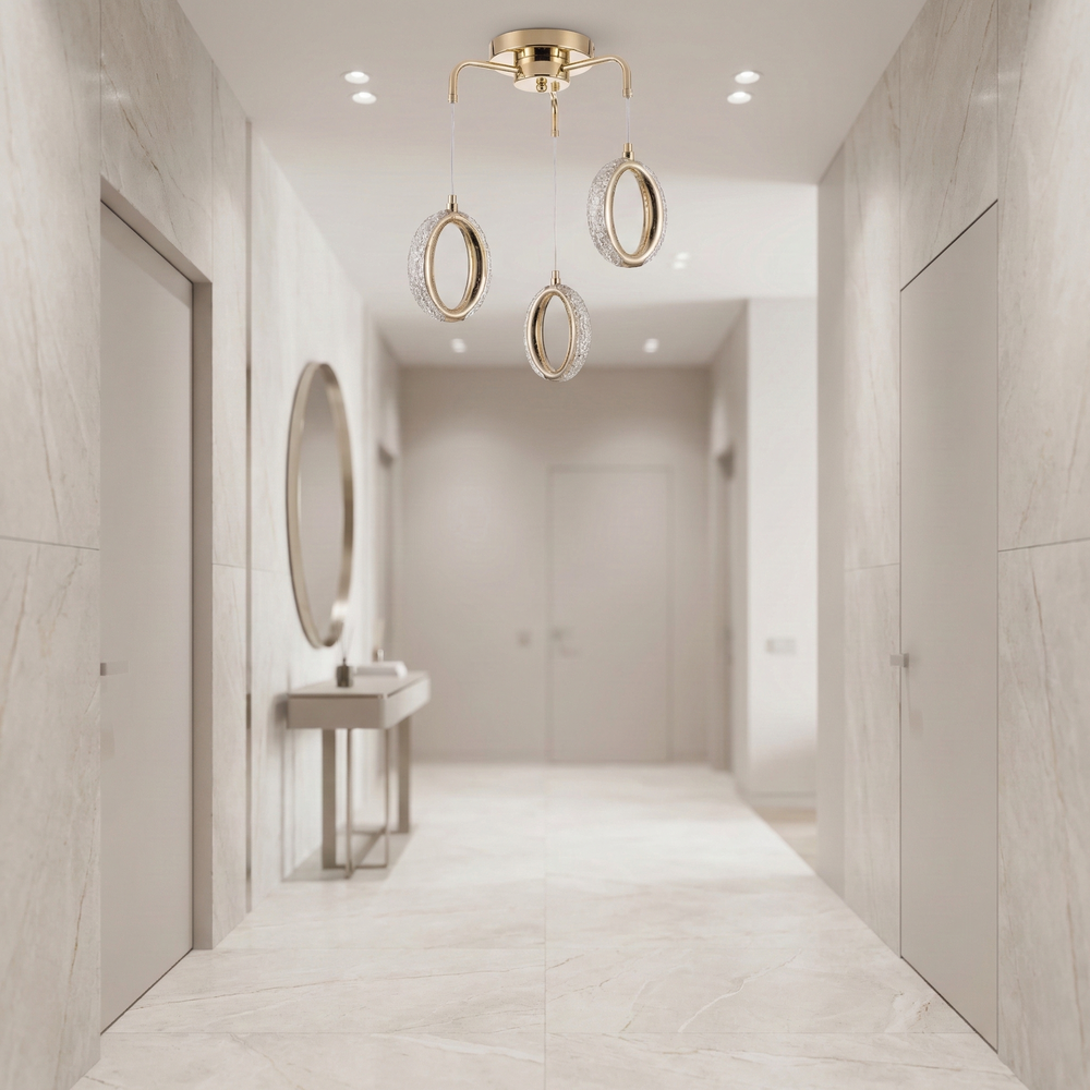 LAMPA SUFITOWA WISZĄCA LED G176-3CP ZŁOTA