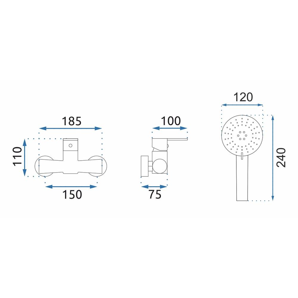 Dušo maišytuvas su rankiniu dušu REA MILD ROSE Gold