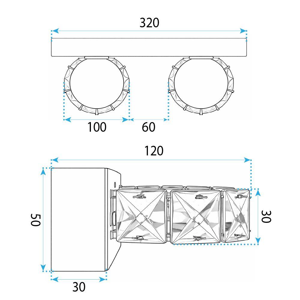 Sieninė lempa LED APP1936-2W CHROME