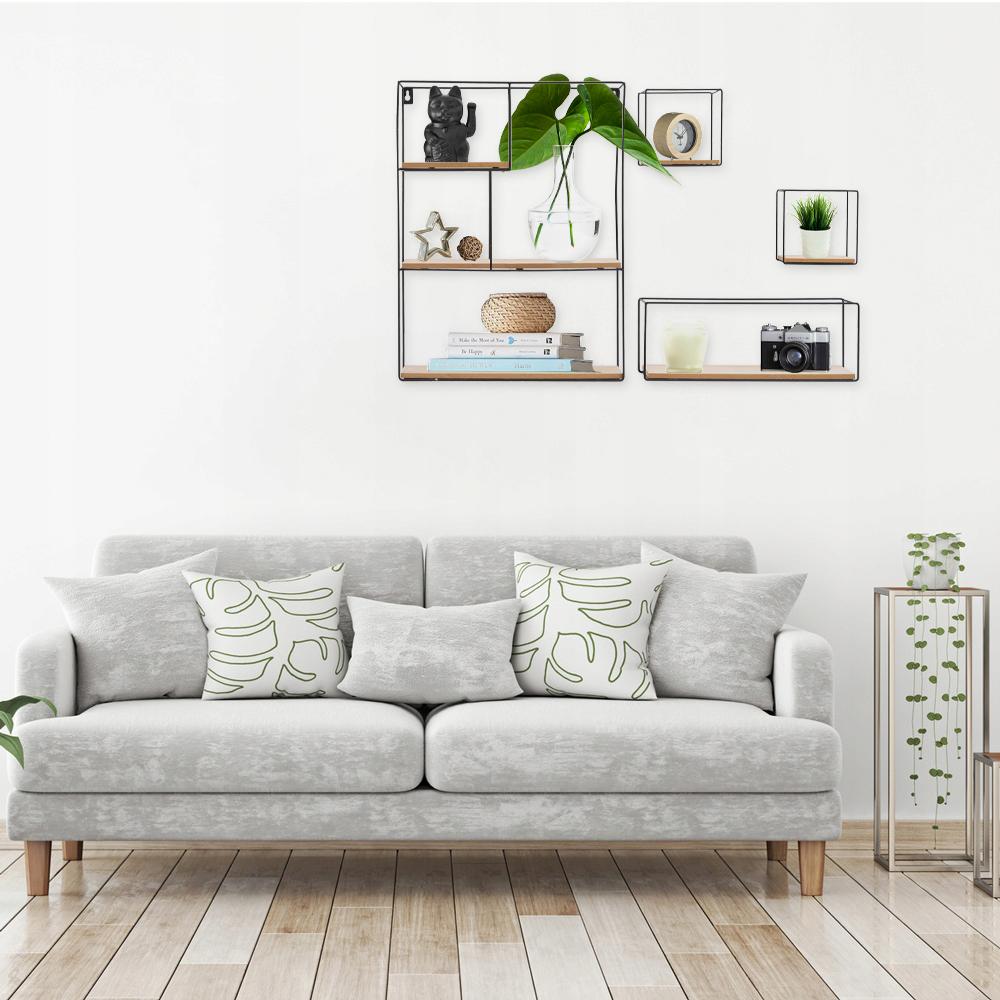 Zestaw 4 półek ściennych LOFT Metalowe Industrial 391883