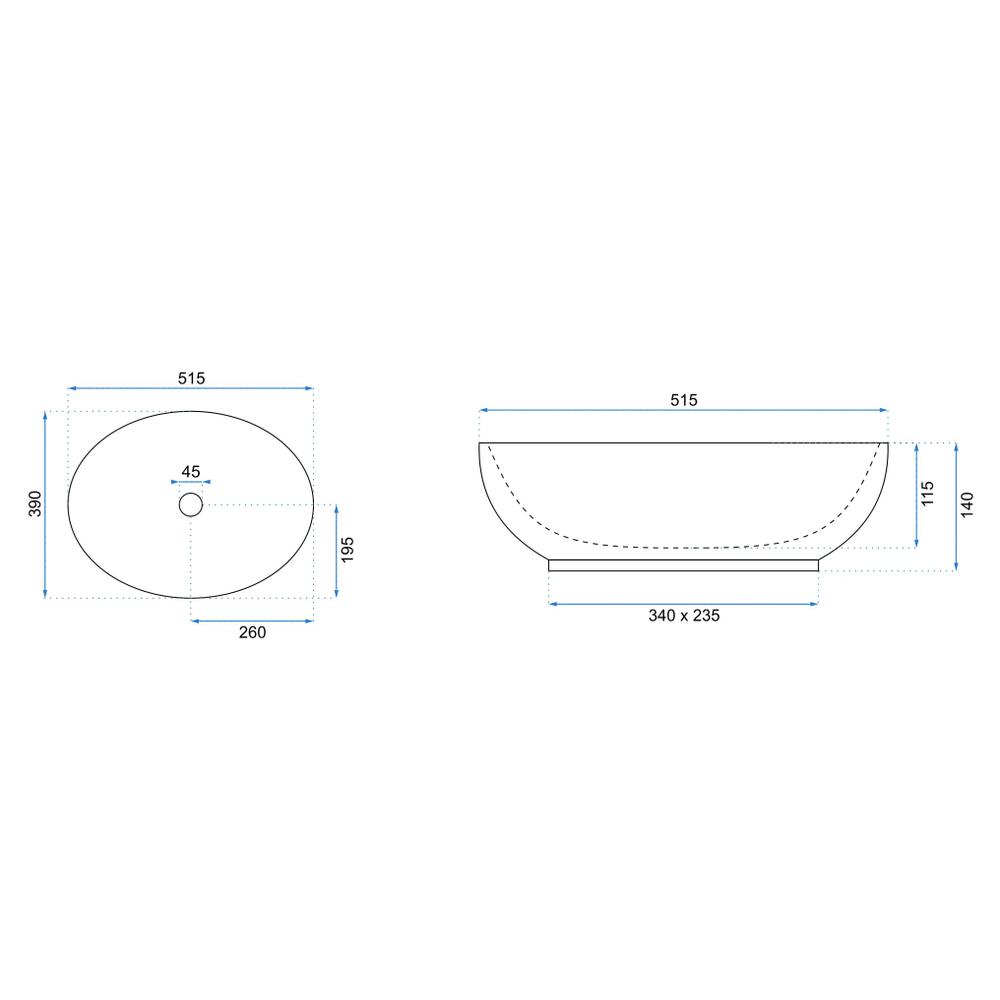 Umývadlo na dosku REA Carola Ombre