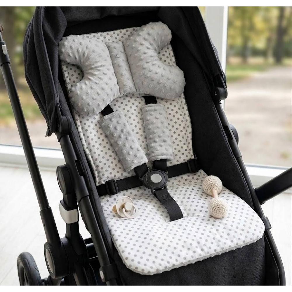 Mata do wózka dwustronna 4w1 White/Grey Dots