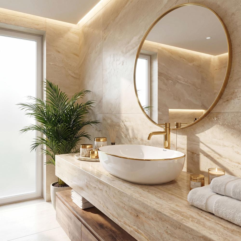 Umywalka nablatowa Rea CLEO 61 Gold Edge