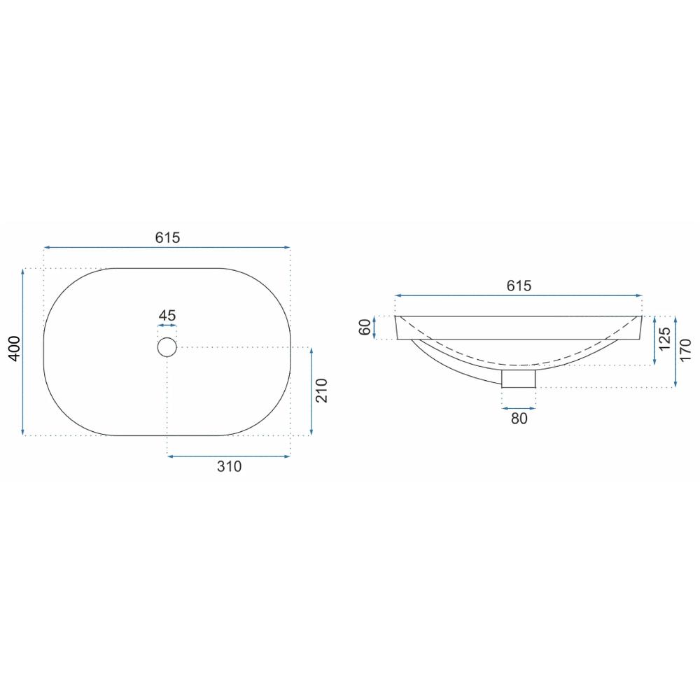 Умивальник врізний Rea Arleta