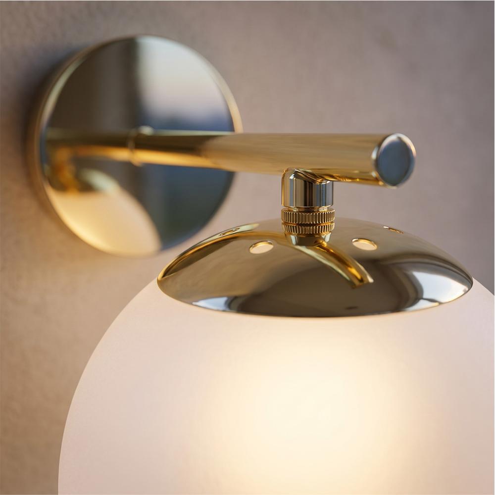 Lampa Ścienna Kinkiet Szklana Kula APP684-1W Złota