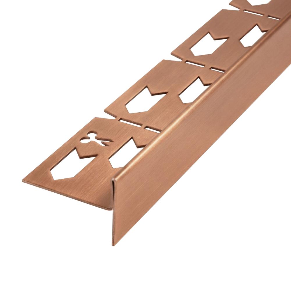 Profilé de chute latéral pour receveur de douche 120cm Brush Copper