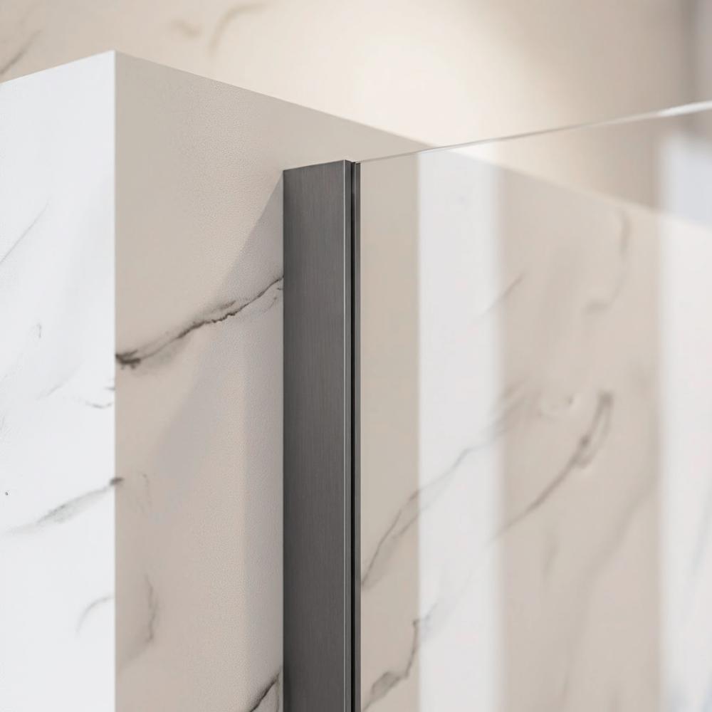 Stena za prhanje Rea Flexi Transparent / Titan 70