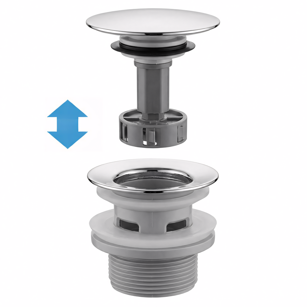 Izlietnes sifons ar click-clack aizbāzni REA Flow Chrome