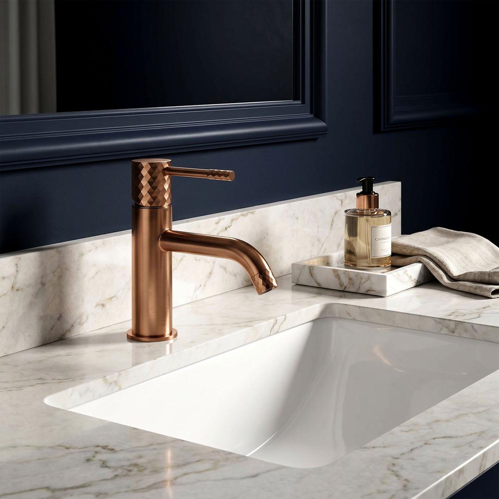 Βρύση νιπτήρα Rea Lungo Diamond Brush Copper Χαμηλή