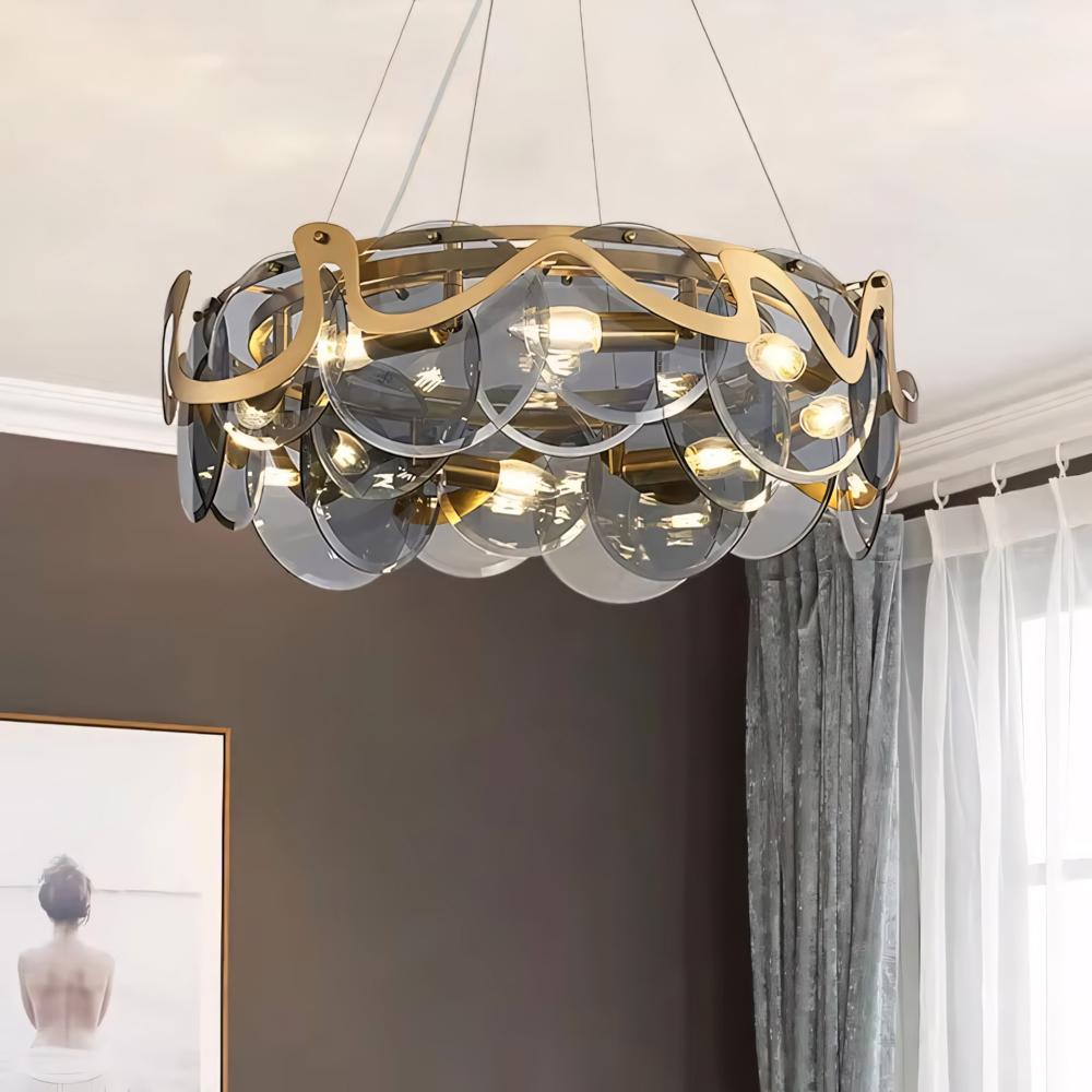 Люстра APP1545-8CP Brush Gold / Grey