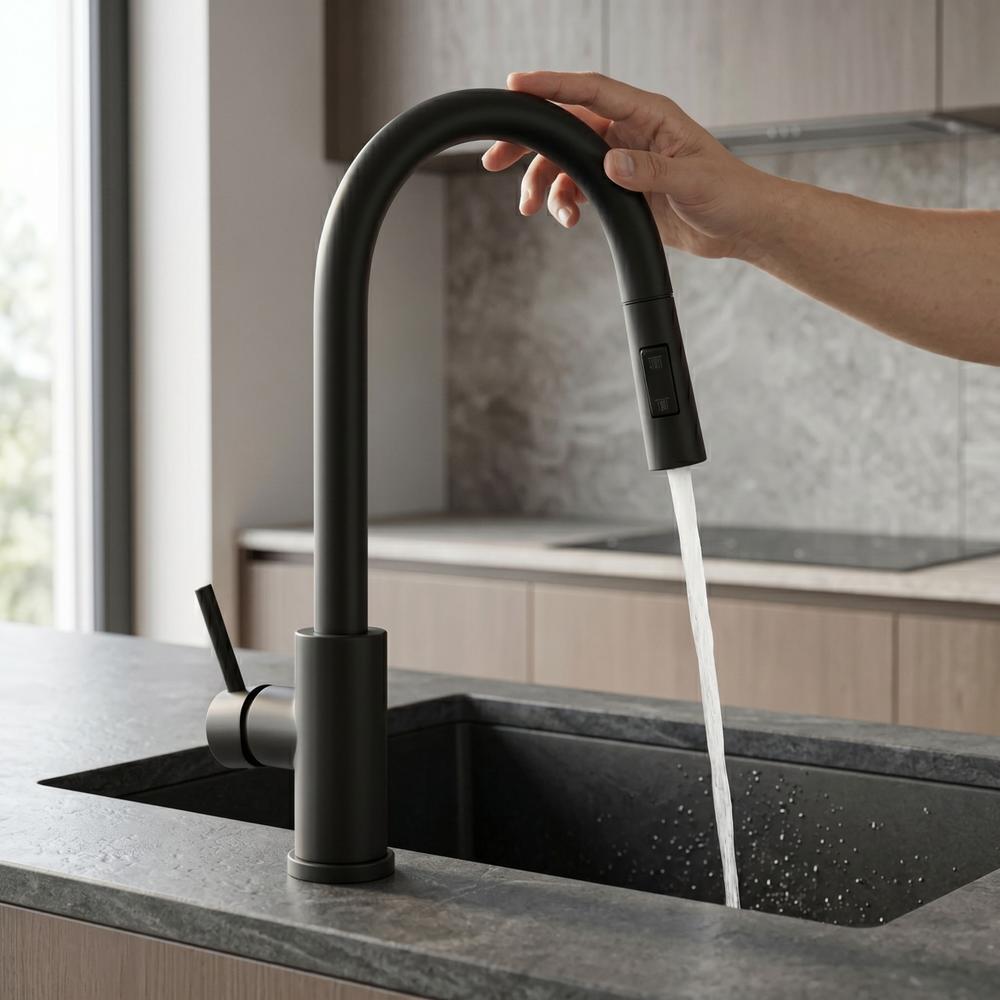 Kuchynská batéria Rea Fresh Touch Black Matt