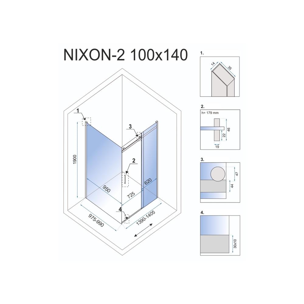 Tuš kabina Rea Nixon 140x100