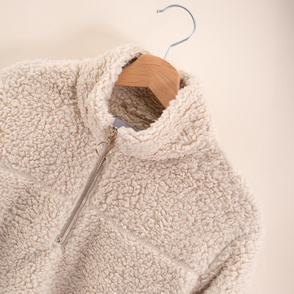 Bluza Damska Sherpa z kołnierzem Beige xl