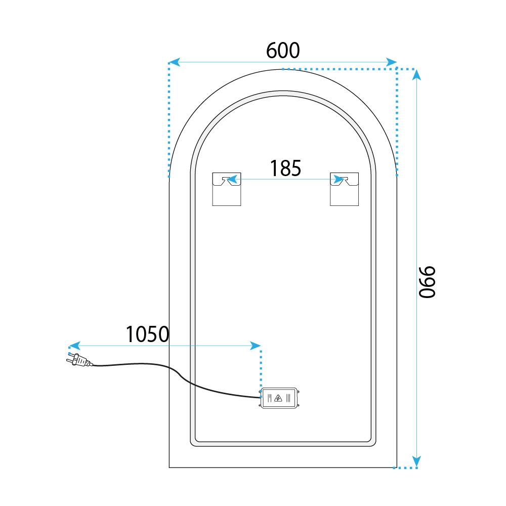 Lustro ścienne LED 90x60cm TOP-1