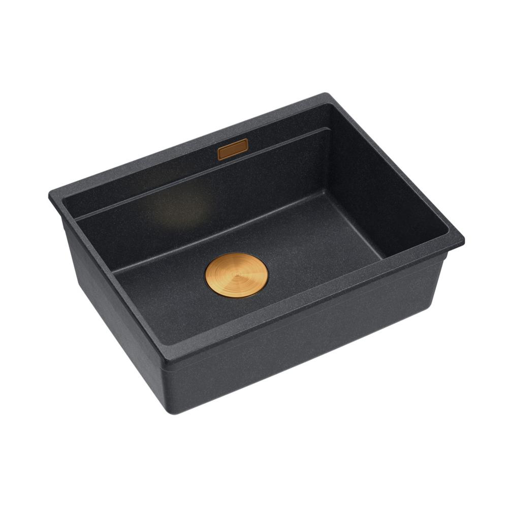évier en granit Logan 100 Black Metallic