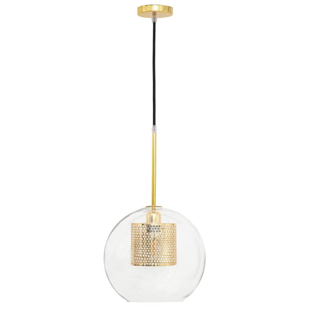 Lampa wisząca szklana loft APP554-1CP 20cm Złota