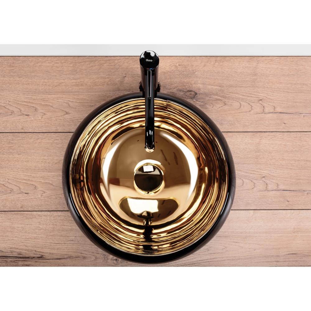 Aufsatzwaschbecken REA Luna Gold/Black
