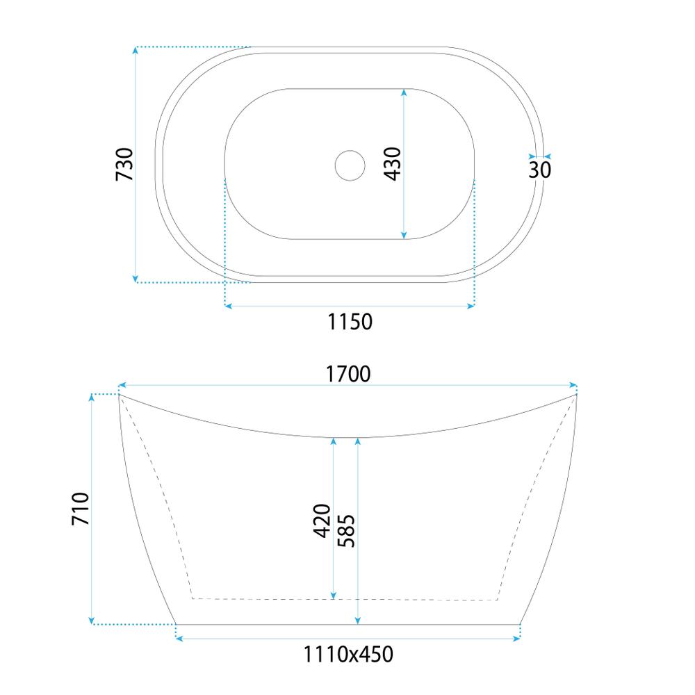 Vapaasti seisova akryyliamme ATENA 170