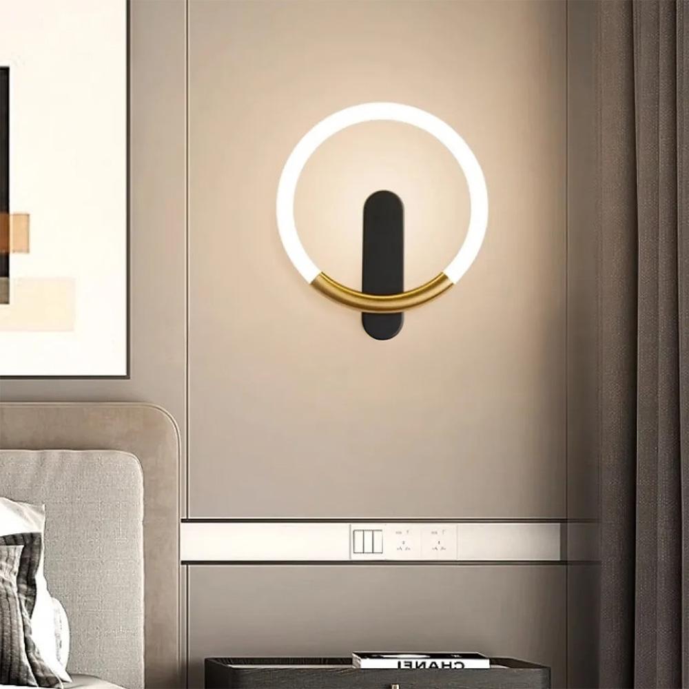 WANDLEUCHTE LED LHJ068-W C BRUSH GOLD/BLACK