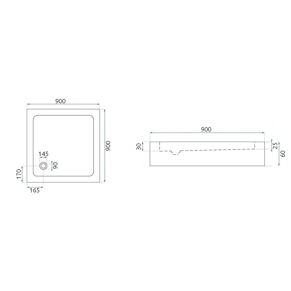 Shower enclosure Rea City 90x90 Gold