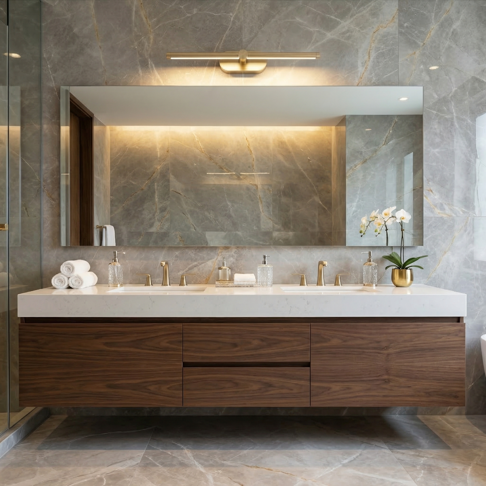 Kinkiet łazienkowy LED APP1892-1W 40 cm Złoto szczotkowane