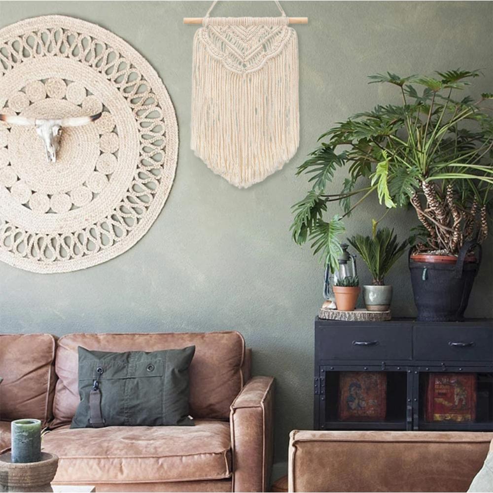 DEKORACJA ŚCIENNA BOHO MAKRAMA ECRU 322149