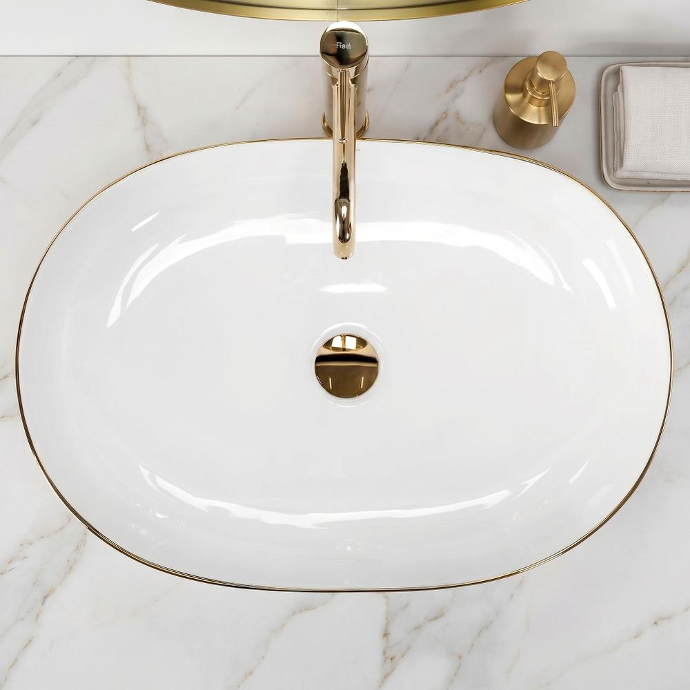 Umywalka nablatowa Rea CLEO 61 Gold Edge