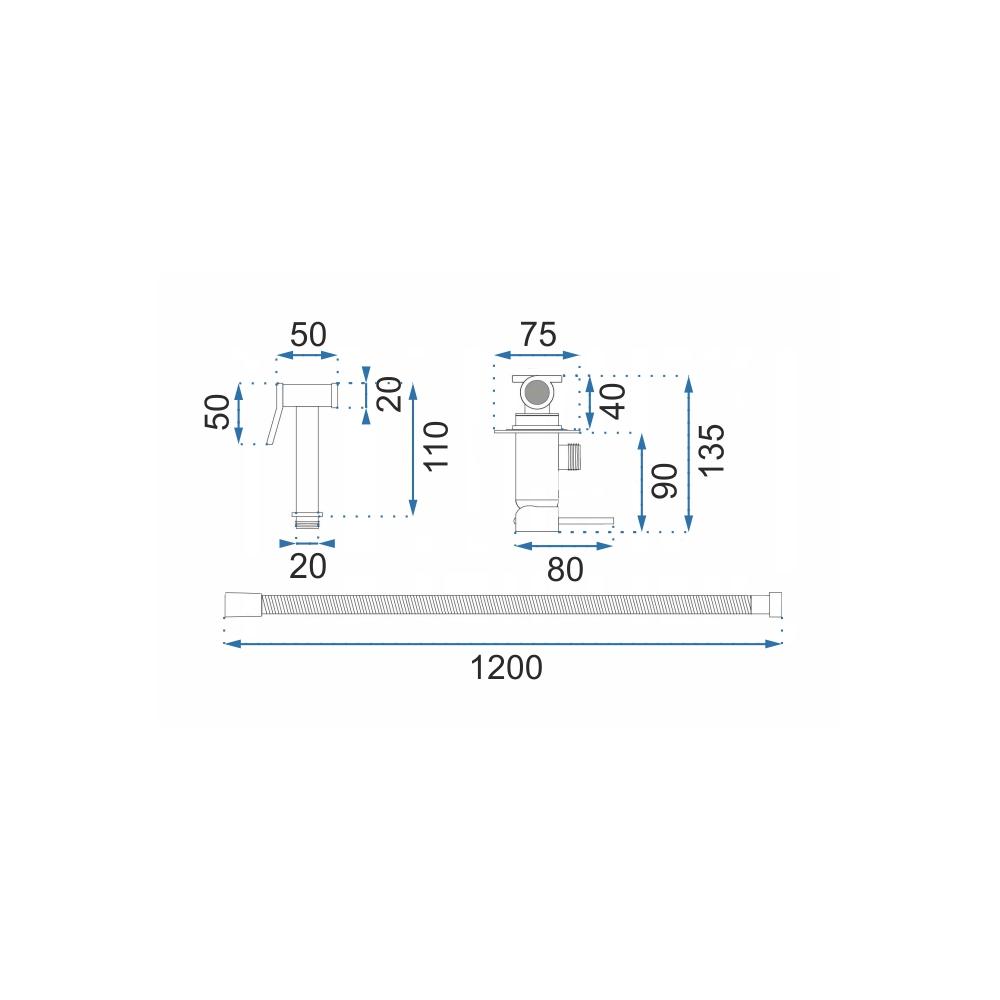 Смеситель для биде Rea Lungo  Loop Black